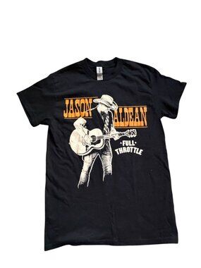 Jason Aldean Full Throttle Tour Guitar Tee-Adult Unisex-Black-Size S-NWOT